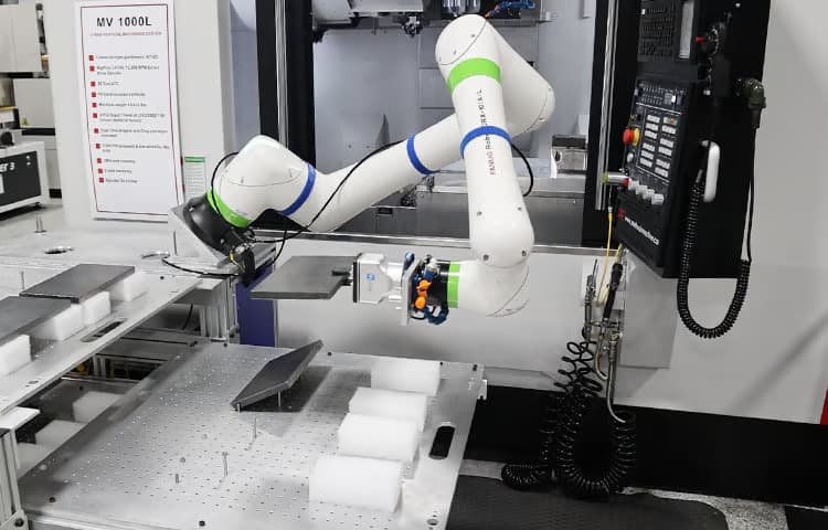 FANUC CRX cobot in a CNC tending cell